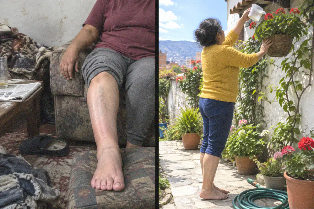 El pie de la izquierda parecía solo piel reseca; 8 meses después ya estaban listos para CORTAR por encima de la rodilla.